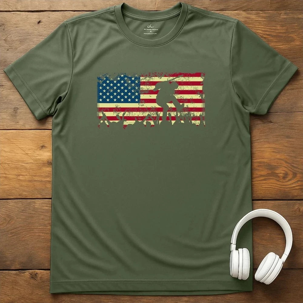 Flag Rock T-Shirt - Military Green