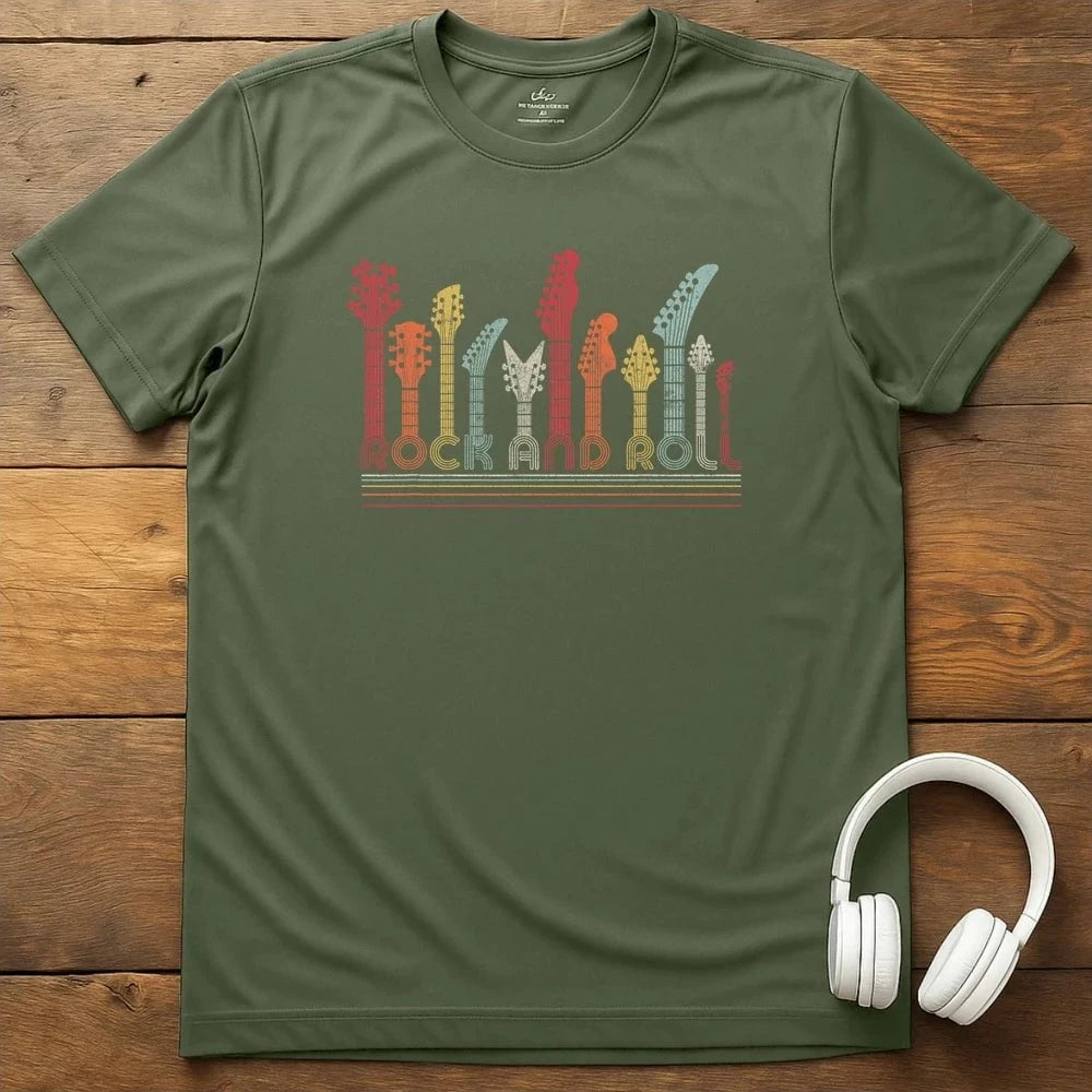 Headstock Line T-Shirt - Military Green