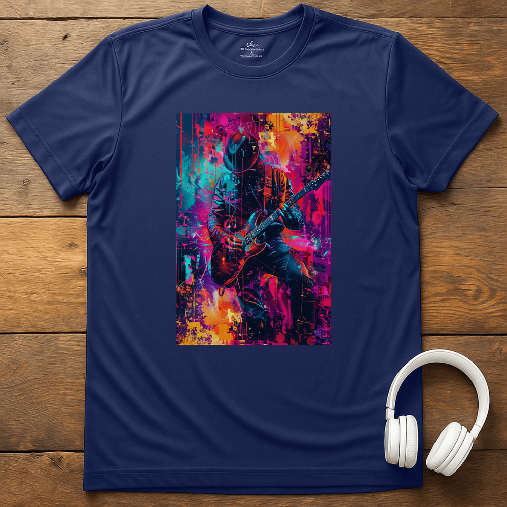 Vibrant Guitarist T-Shirt - Navy
