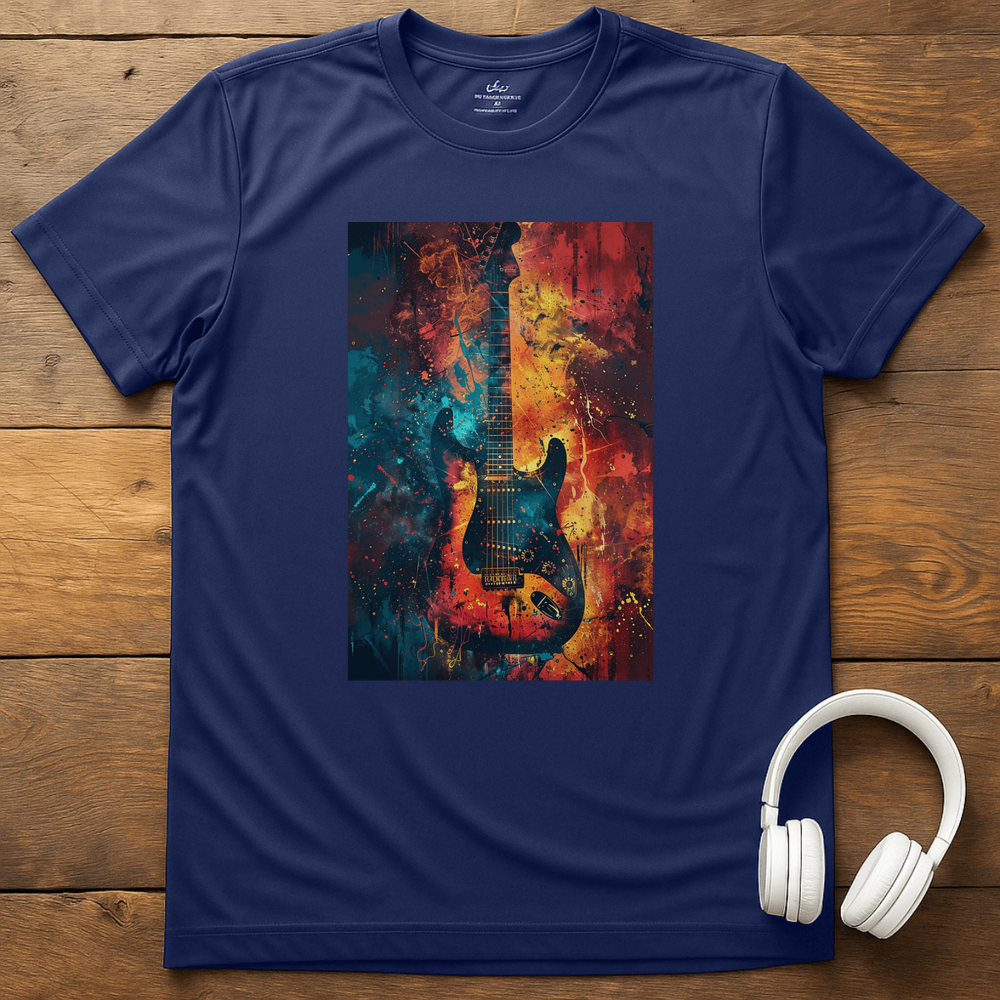 Vibrant Guitar T-Shirt - Navy