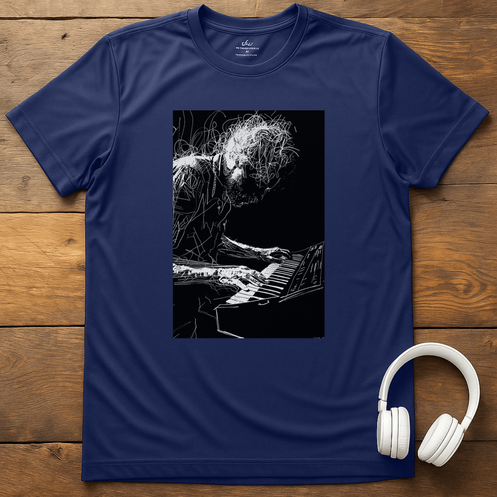 Tangled Keyboardist T-Shirt - Navy