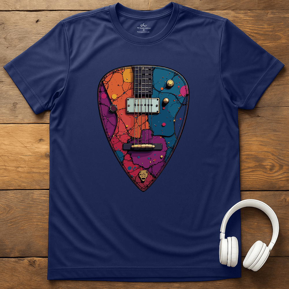 Plectrum Guitar T-Shirt - Navy