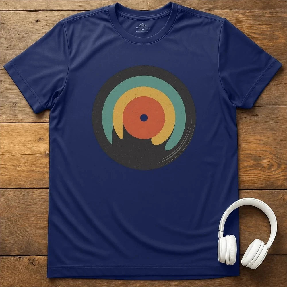 Retro Record T-Shirt - Navy
