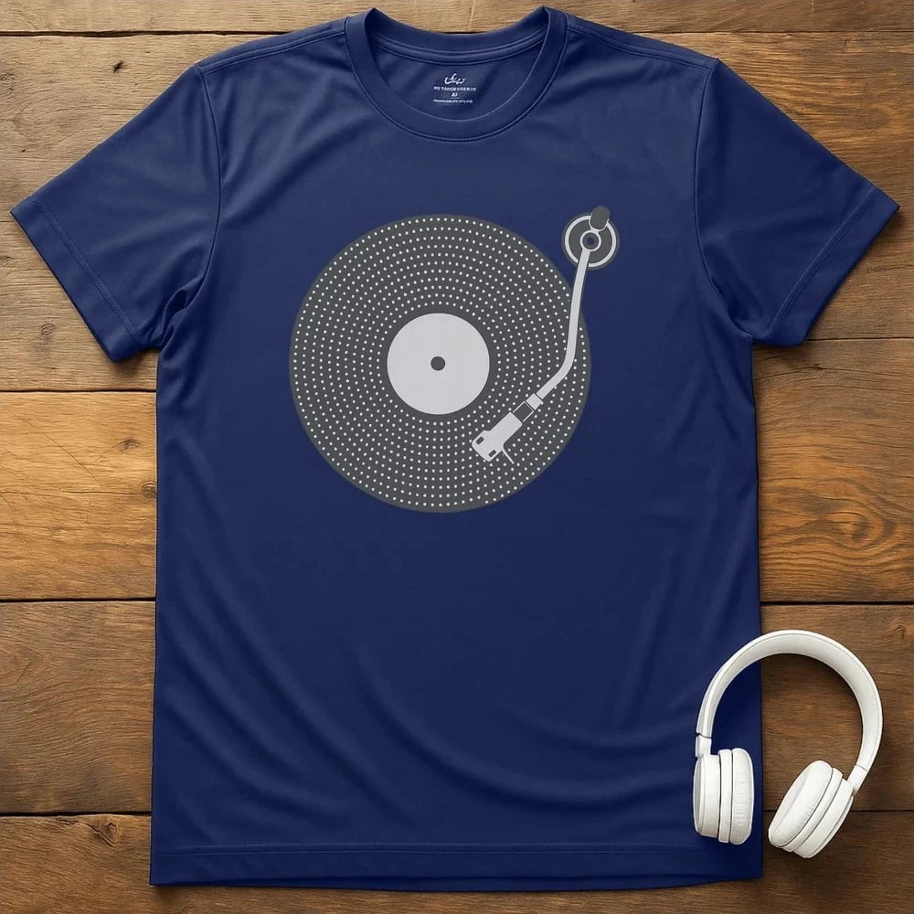 Vinyl Style T-Shirt - Navy