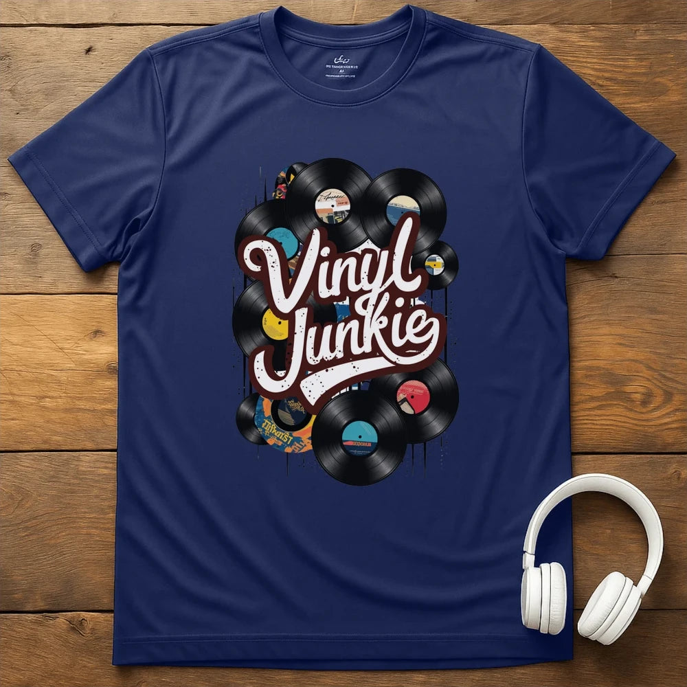 Vinyl Junkie T-Shirt - Navy