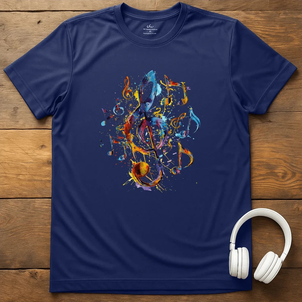 Music Notes T-Shirt - Navy