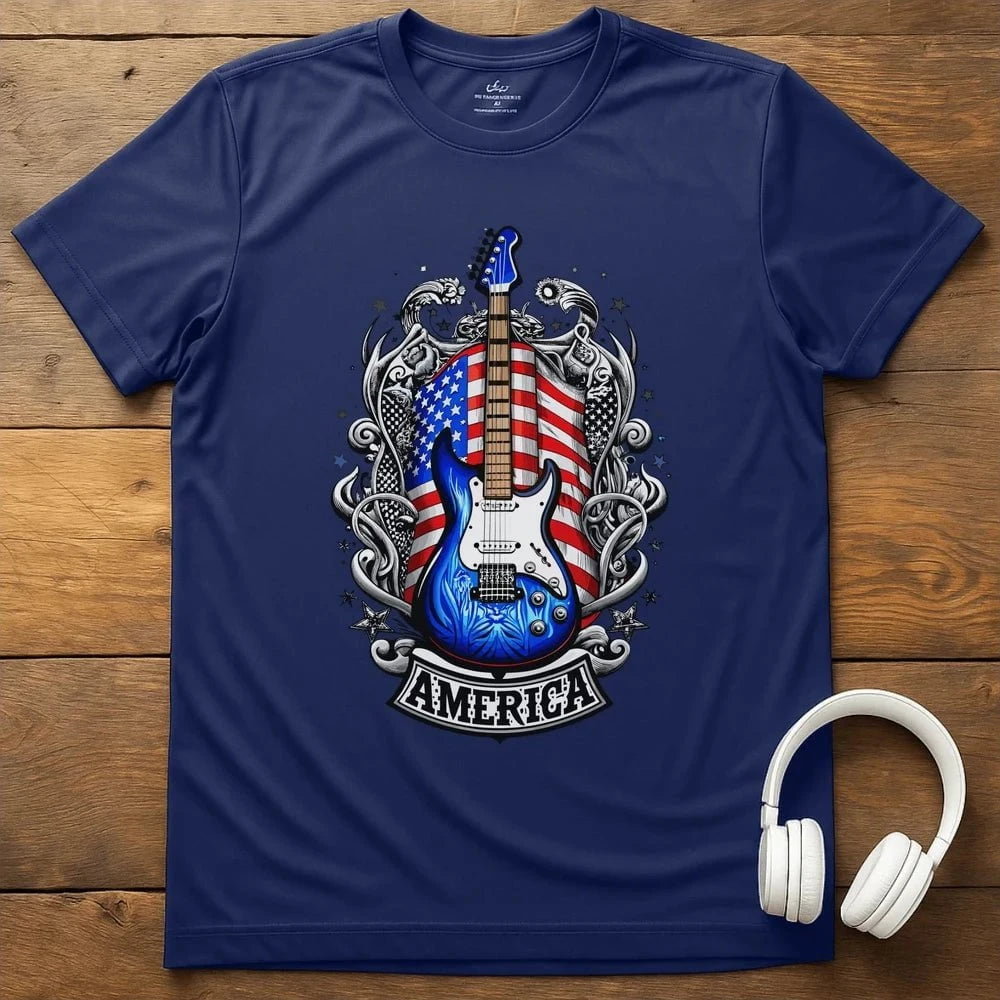 Patriot Guitar T-Shirt - Navy