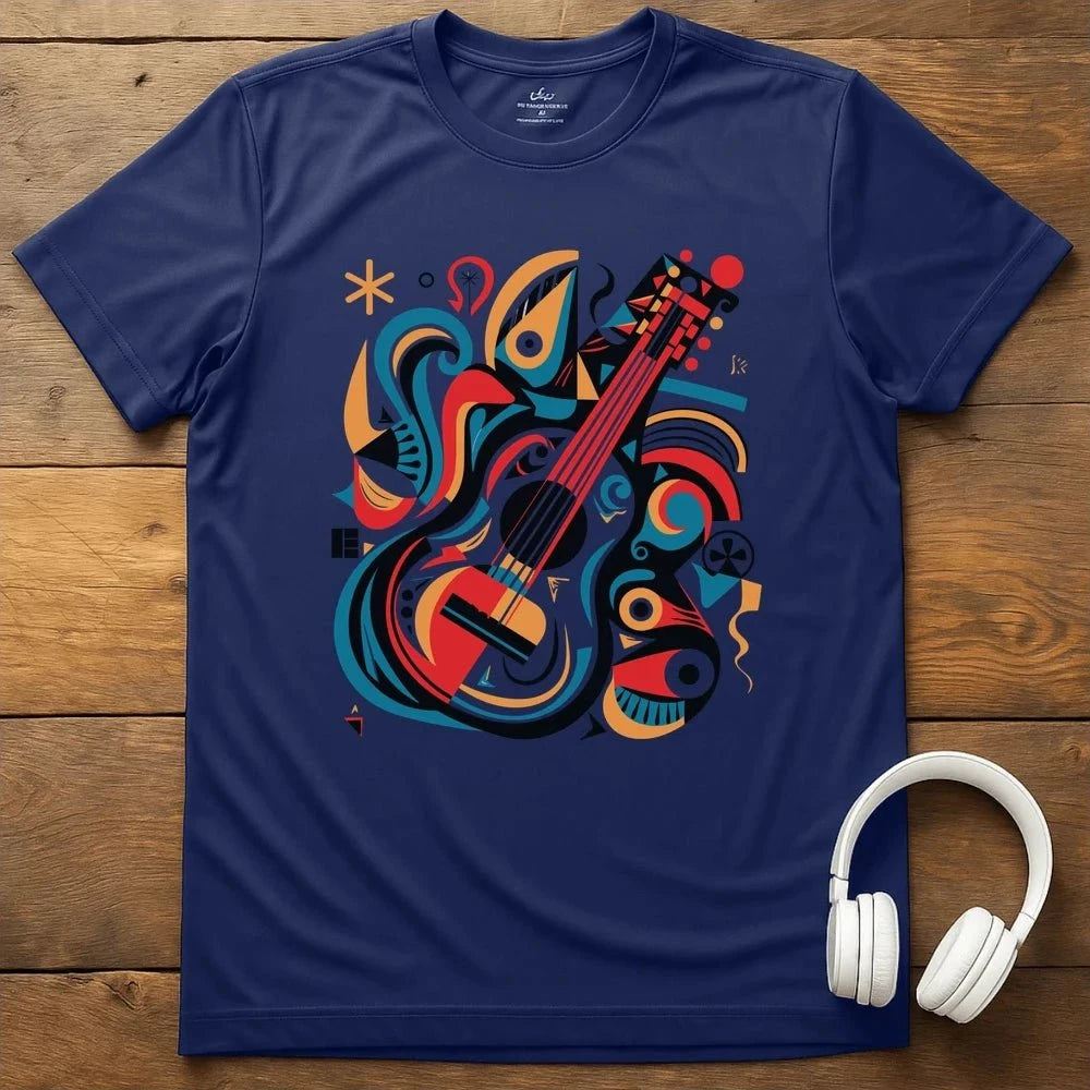 Abstract Guitar T-Shirt - Navy