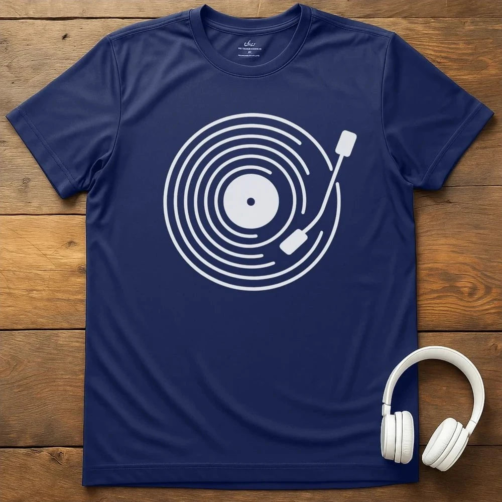 Spinning Record T-Shirt - Navy