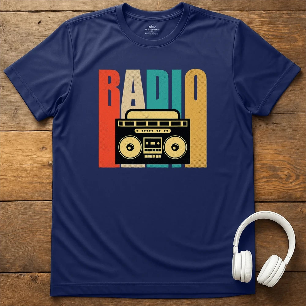 Retro Radio T-Shirt - Navy