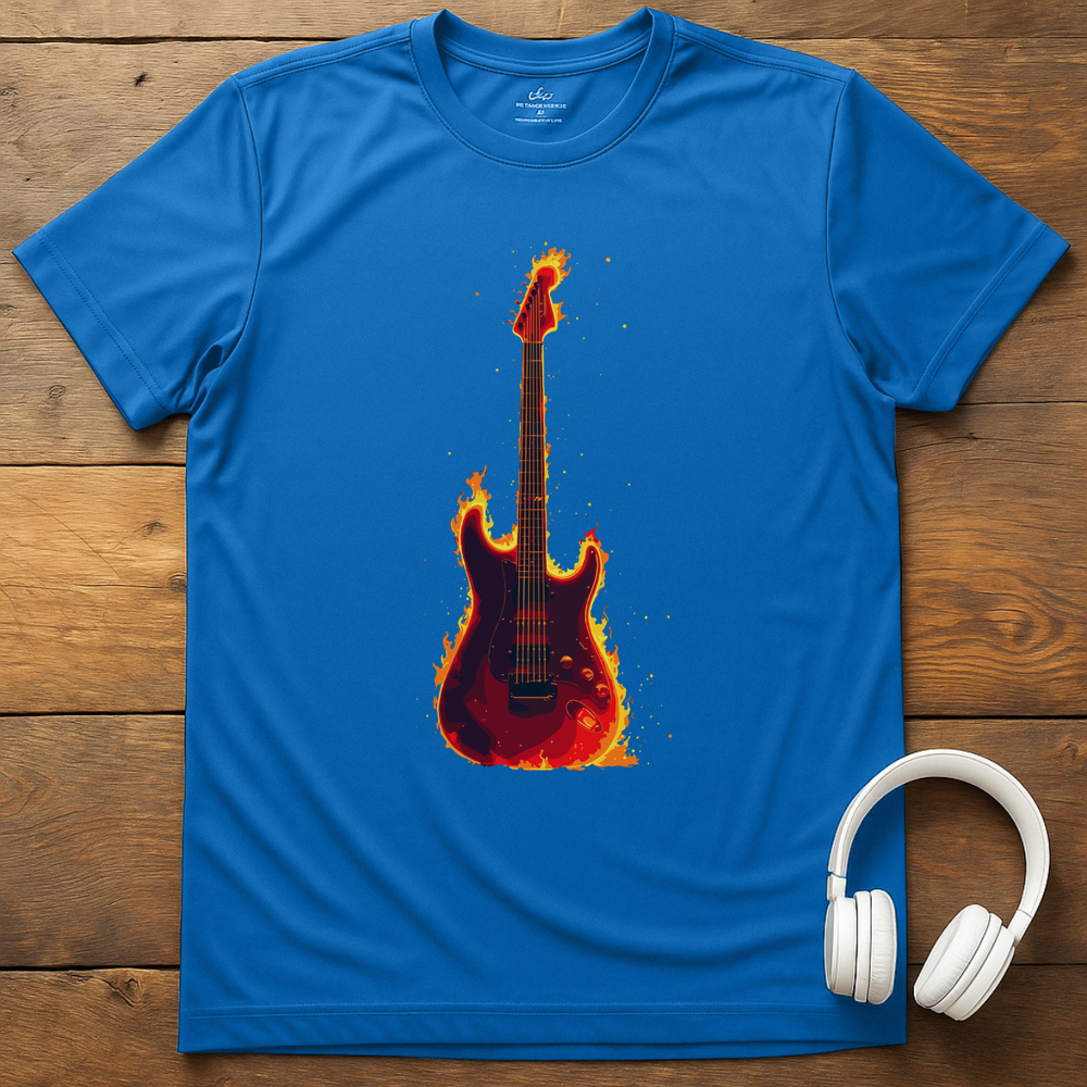 Fire Guitar T-Shirt - Royal
