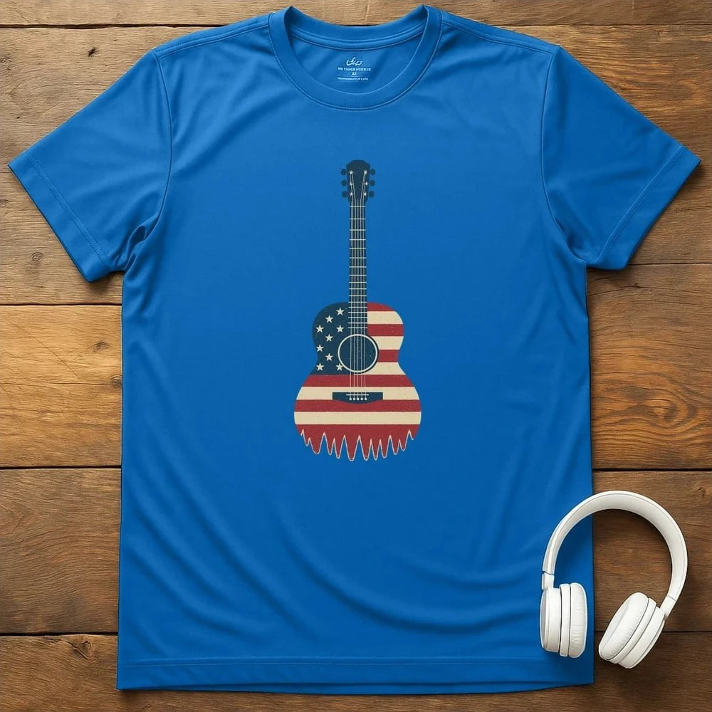 Flag Guitar T-Shirt - Royal