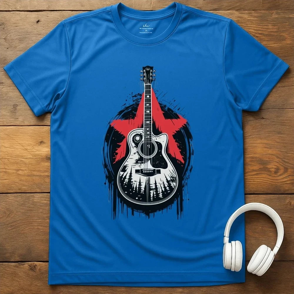 Red Star Guitar T-Shirt - Royal