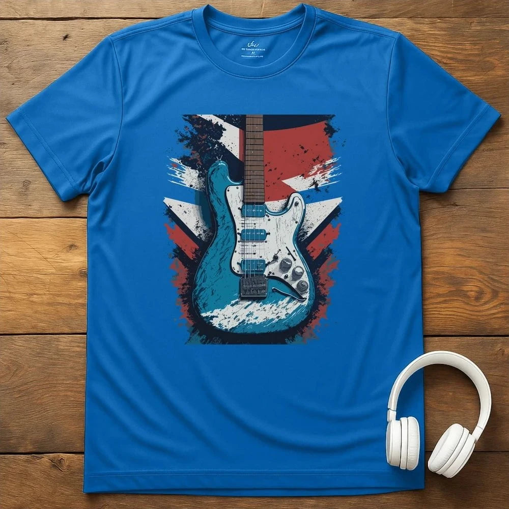 Distressed Guitar T-Shirt - Royal