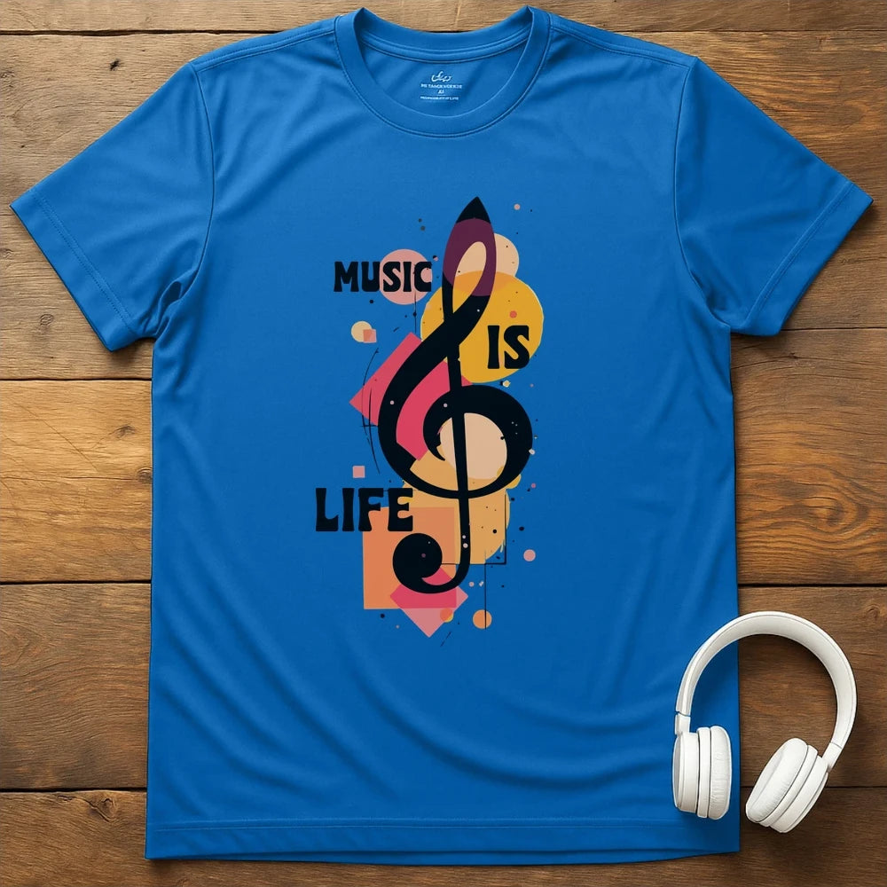 Music Is Life T-Shirt - Royal
