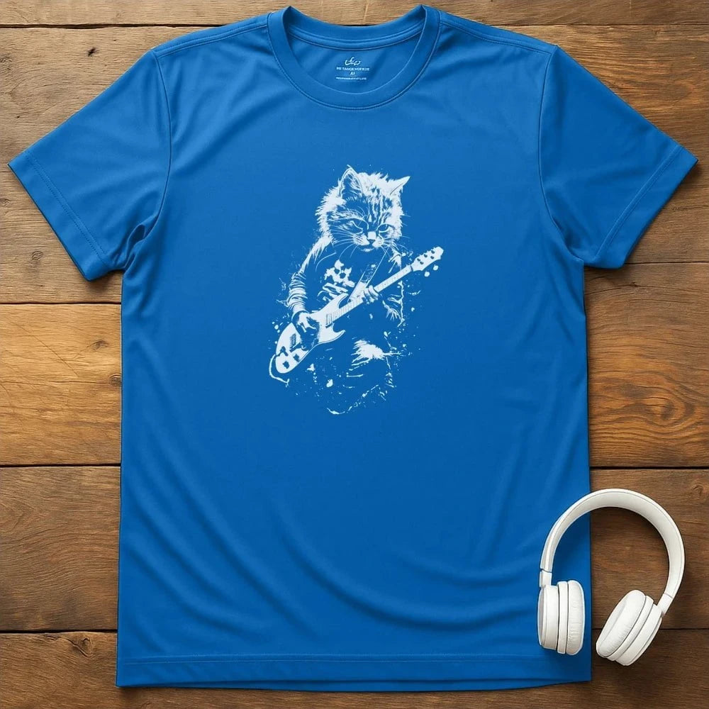 Cat Rocks Out T-Shirt - Royal
