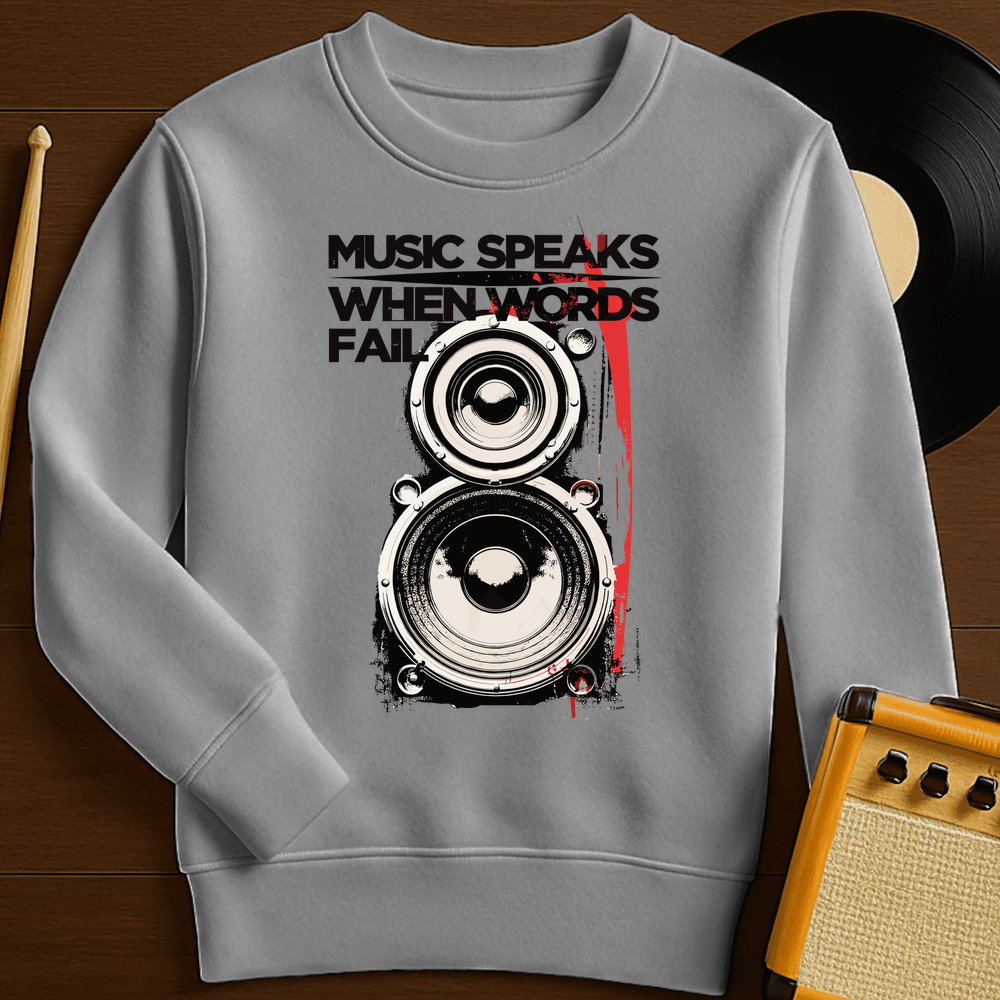 Music Speaks Crewneck - Sport Grey