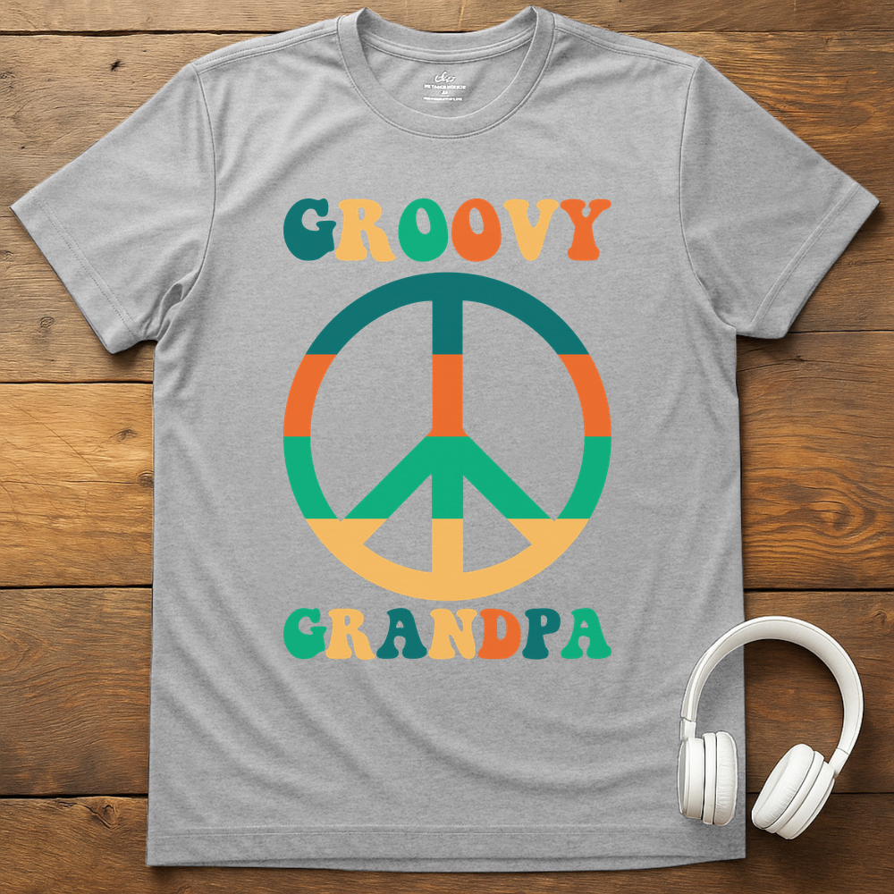 Groovy Grandpa T-Shirt - Sport Grey