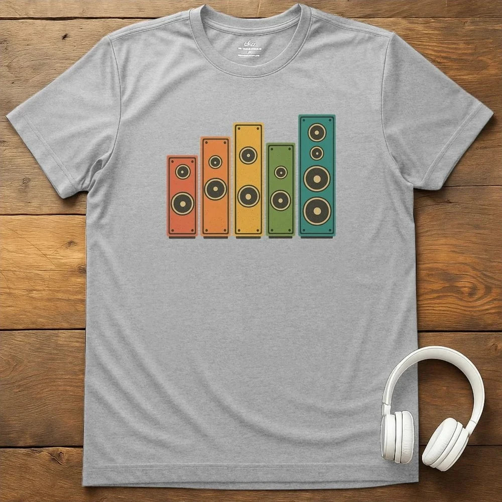 Speaker Rainbow T-Shirt - Sport Grey