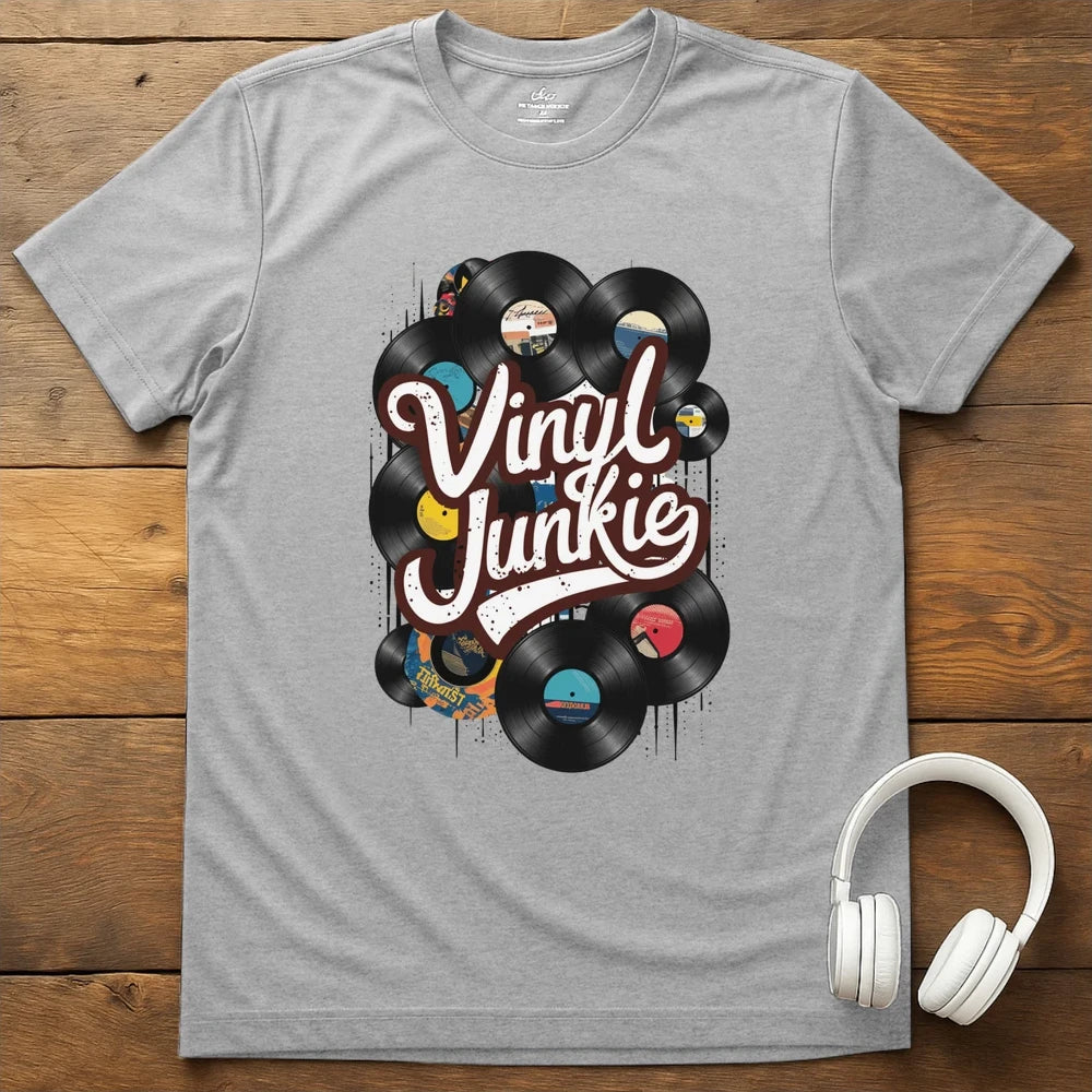 Vinyl Junkie T-Shirt - Sport Grey