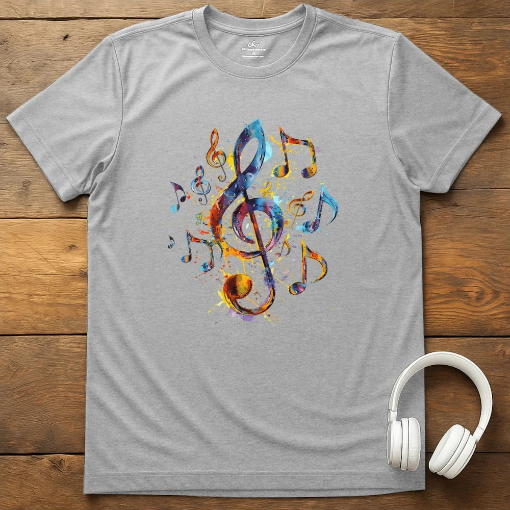 Music Notes T-Shirt - Sport Grey