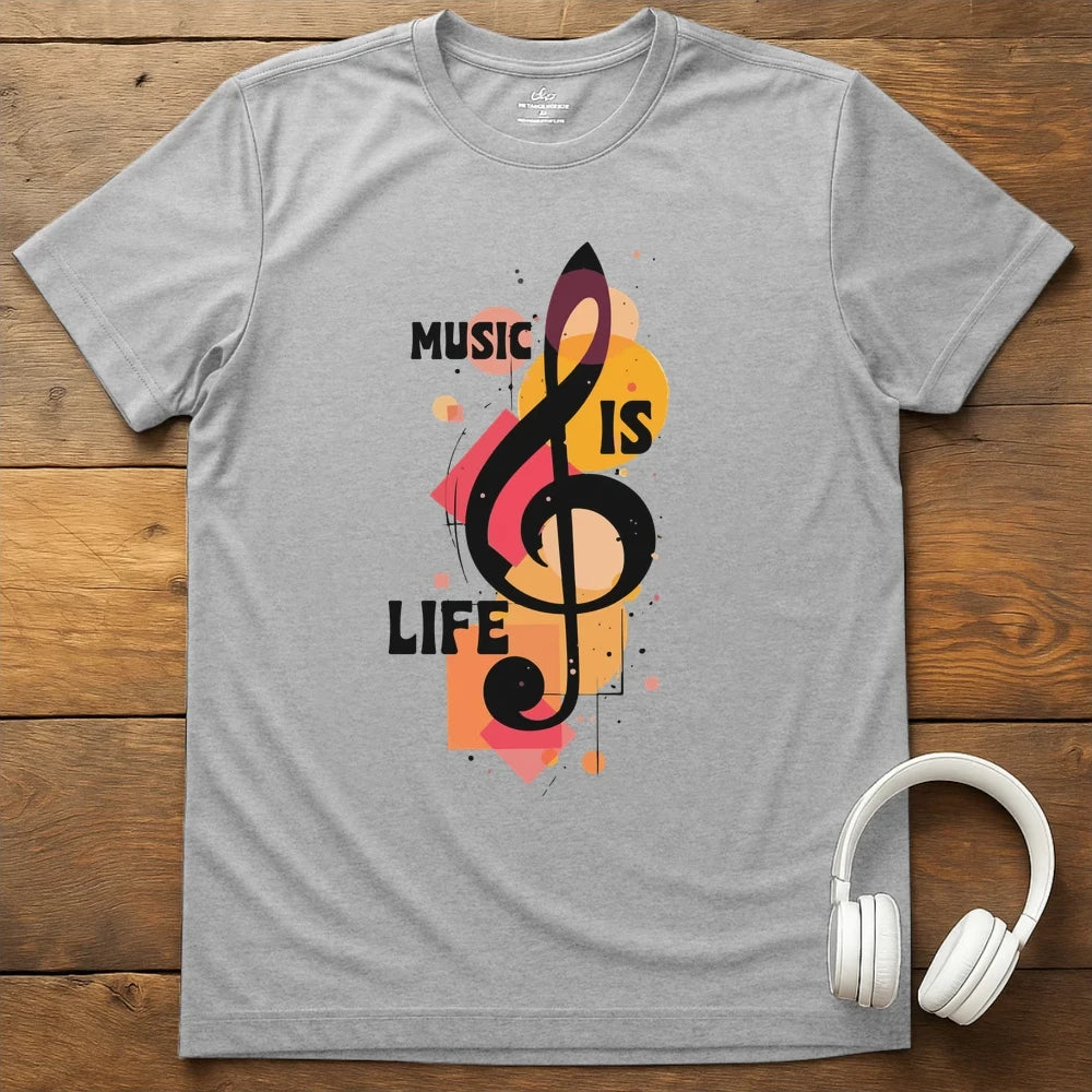 Music Is Life T-Shirt - Sport Grey