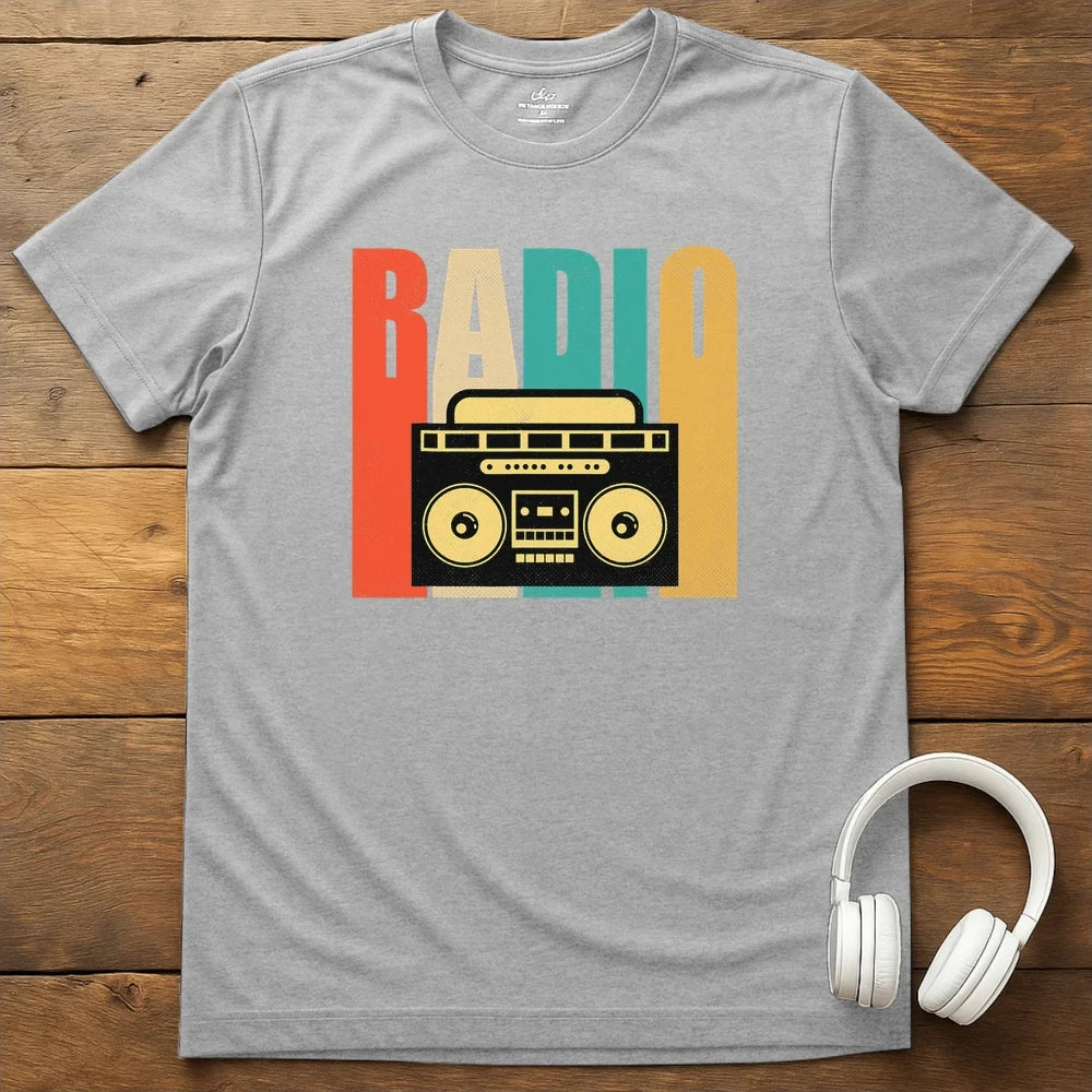Retro Radio T-Shirt - Sport Grey
