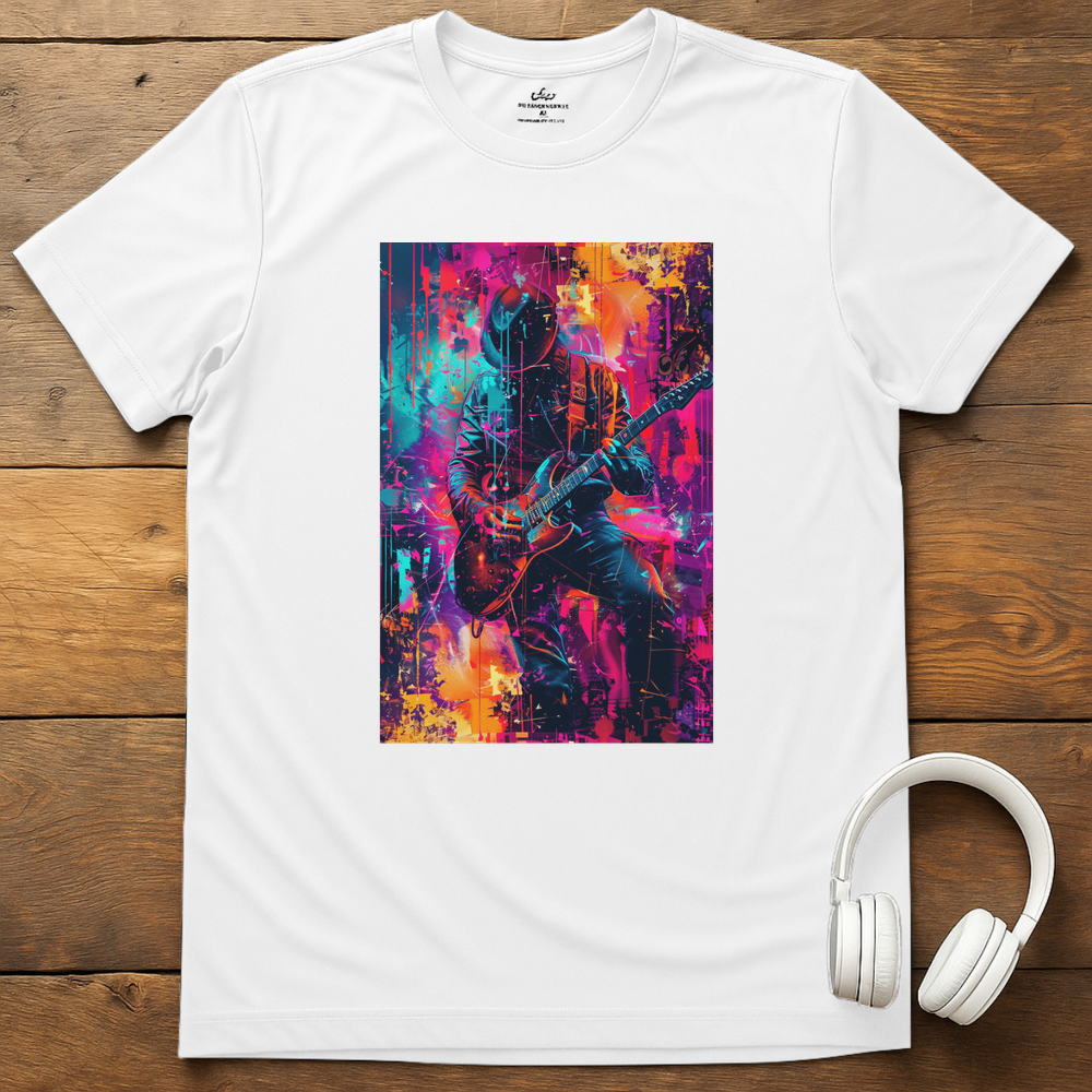 Vibrant Guitarist T-Shirt - White