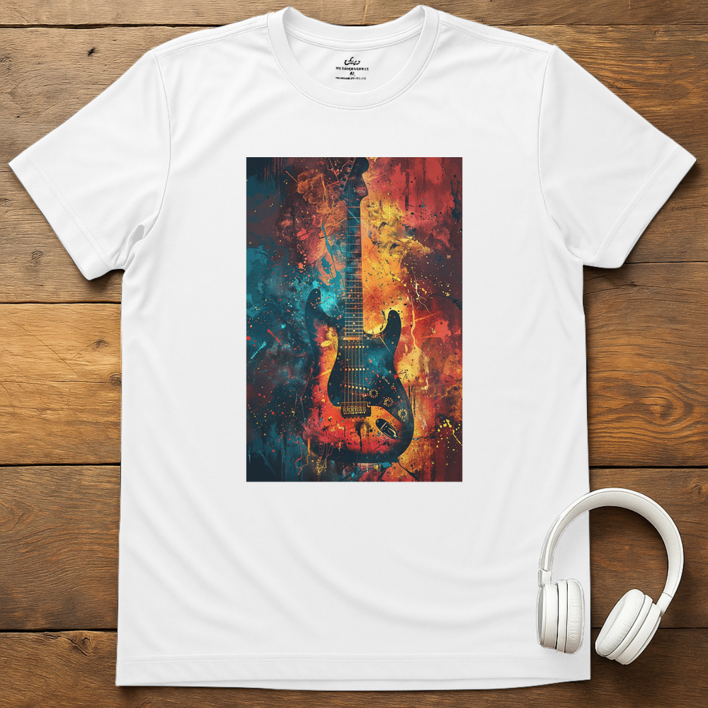 Vibrant Guitar T-Shirt - White