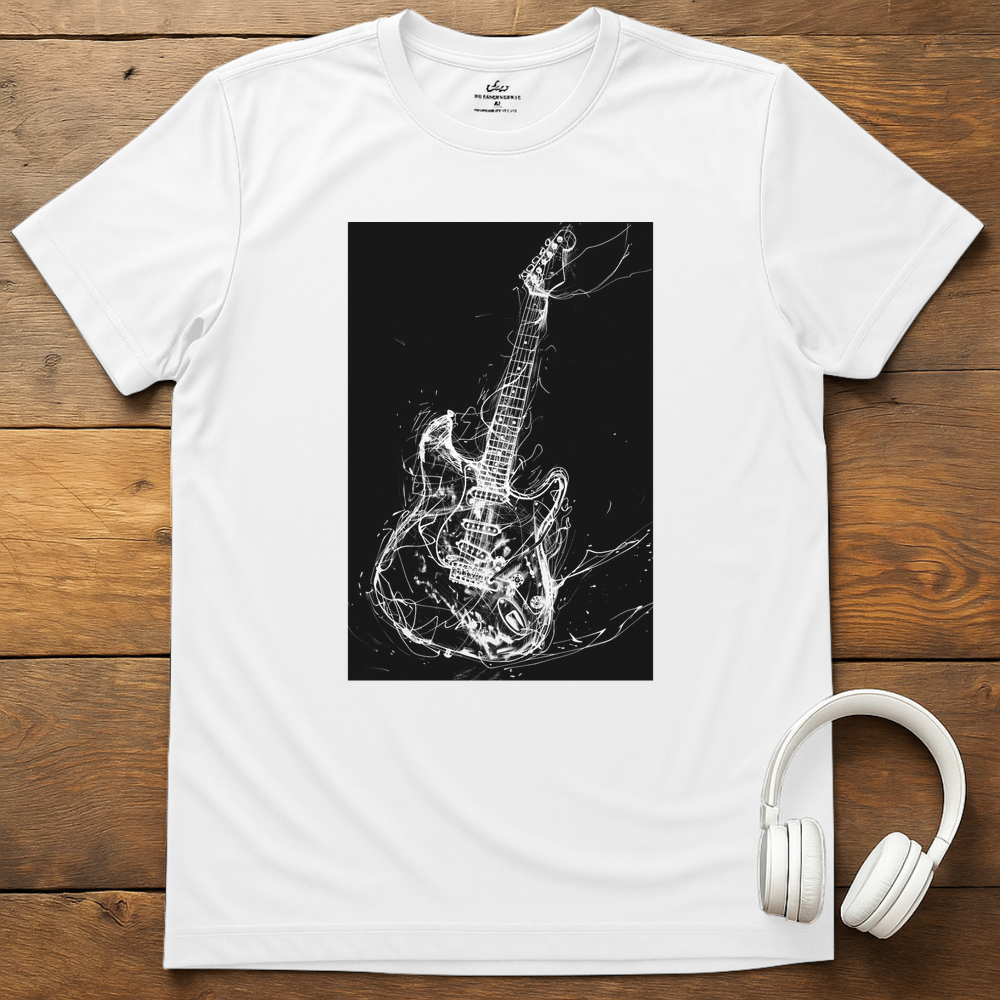 Tangled Electric Guitar T-Shirt - White