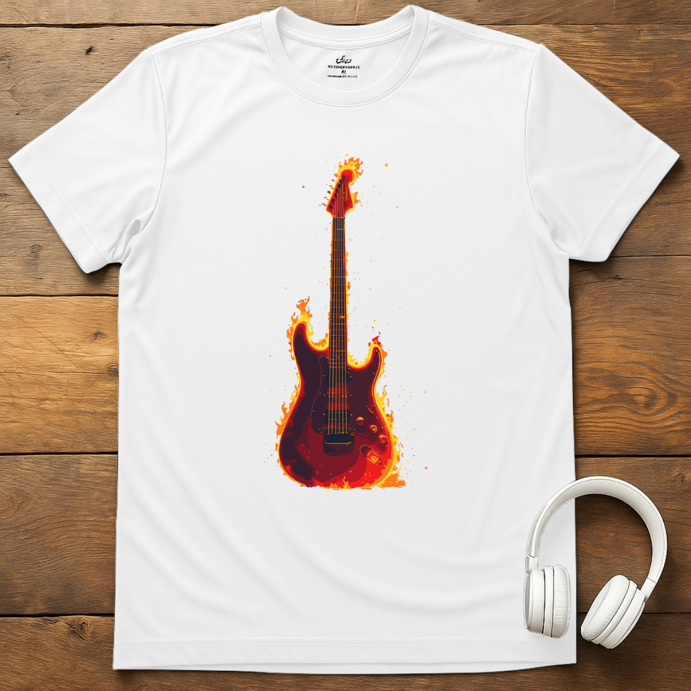 Fire Guitar T-Shirt - White