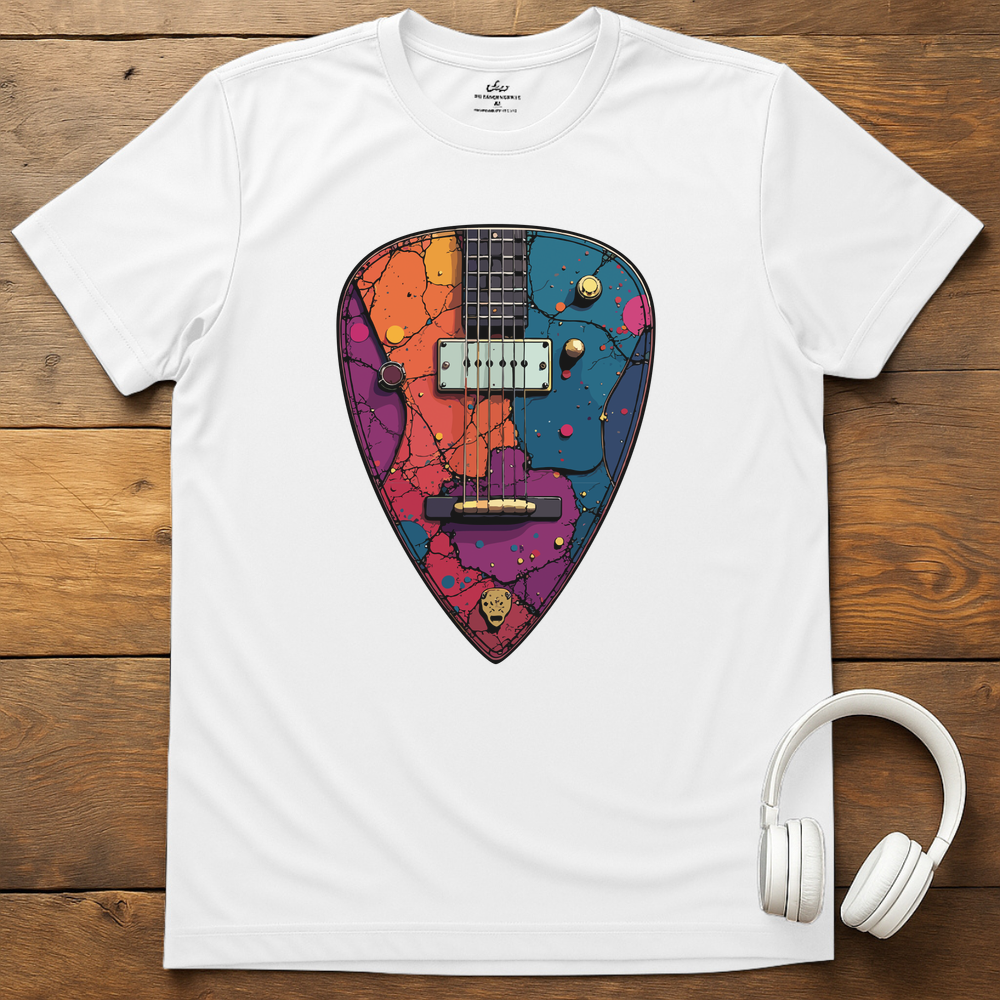 Plectrum Guitar T-Shirt - White