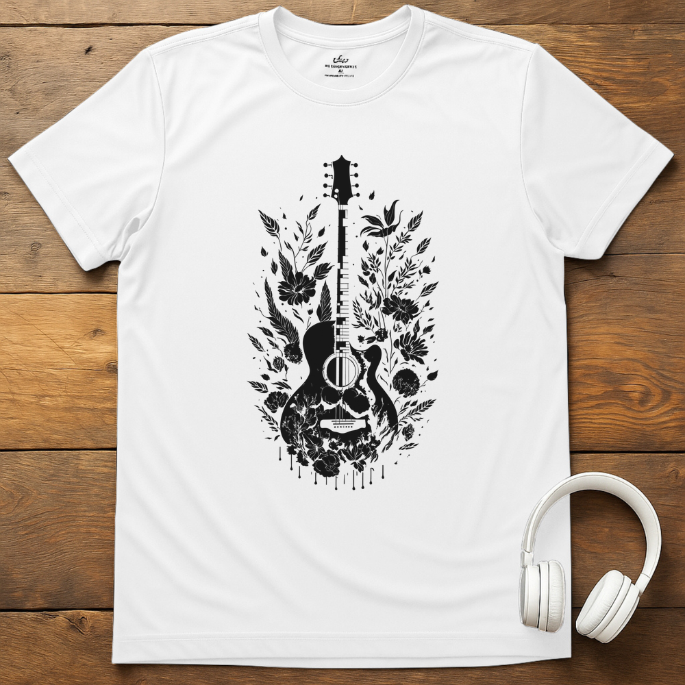 Silhouette Guitar T-Shirt - White