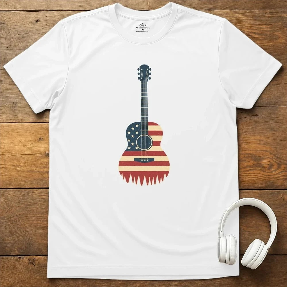 Flag Guitar T-Shirt - White