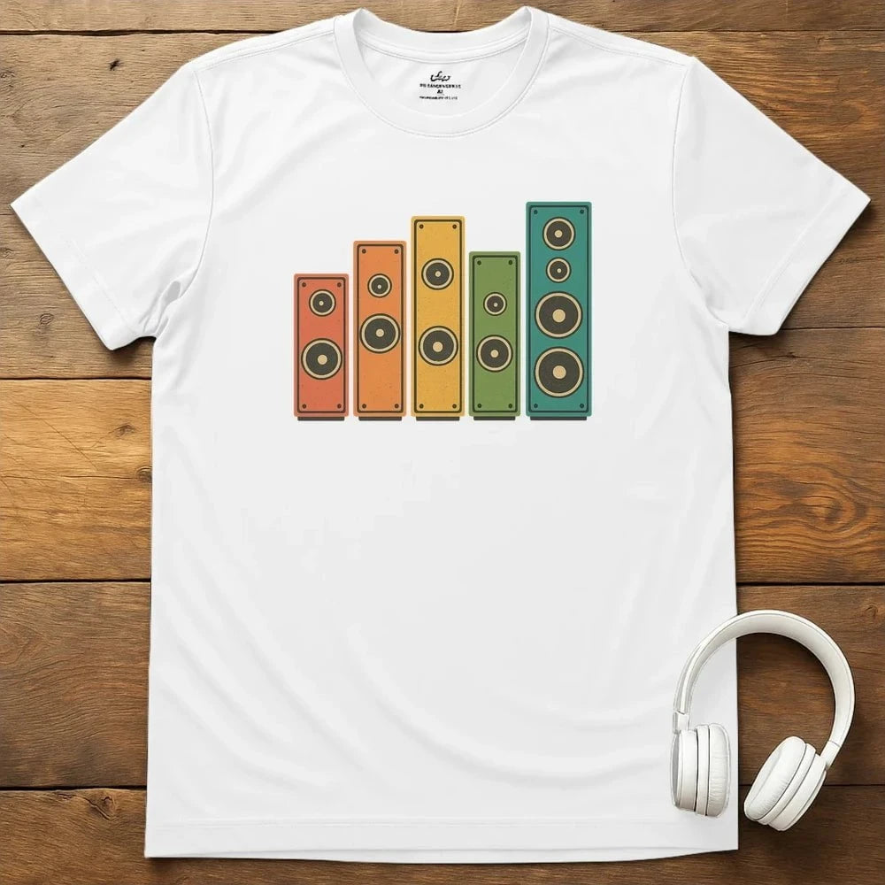 Speaker Rainbow T-Shirt - White