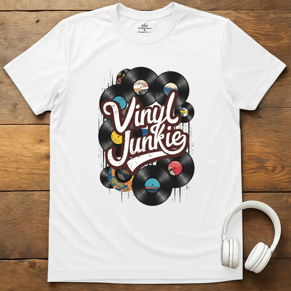 Vinyl Junkie T-Shirt - White