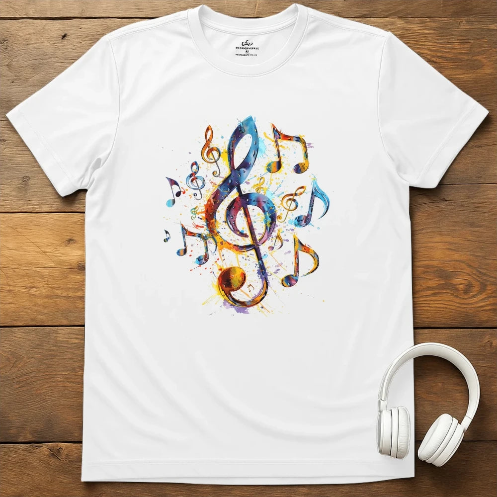 Music Notes T-Shirt - White