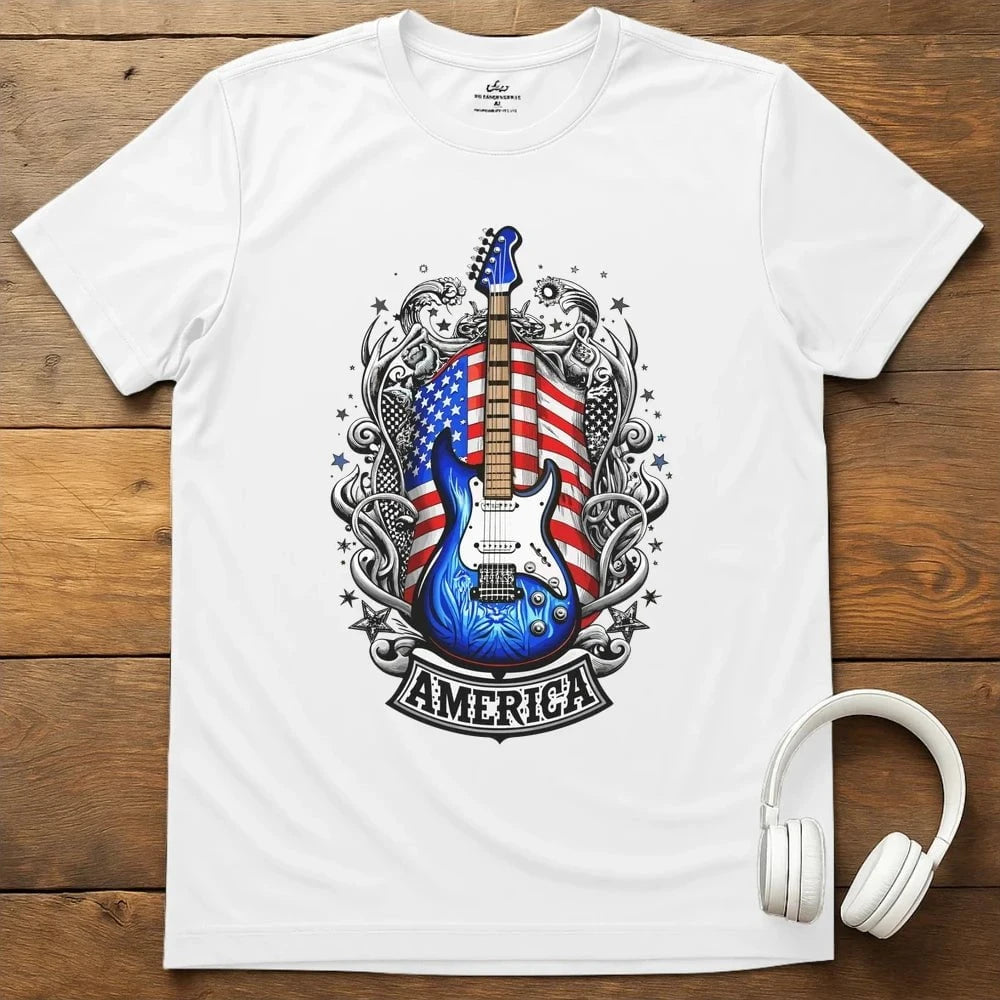 Patriot Guitar T-Shirt - White