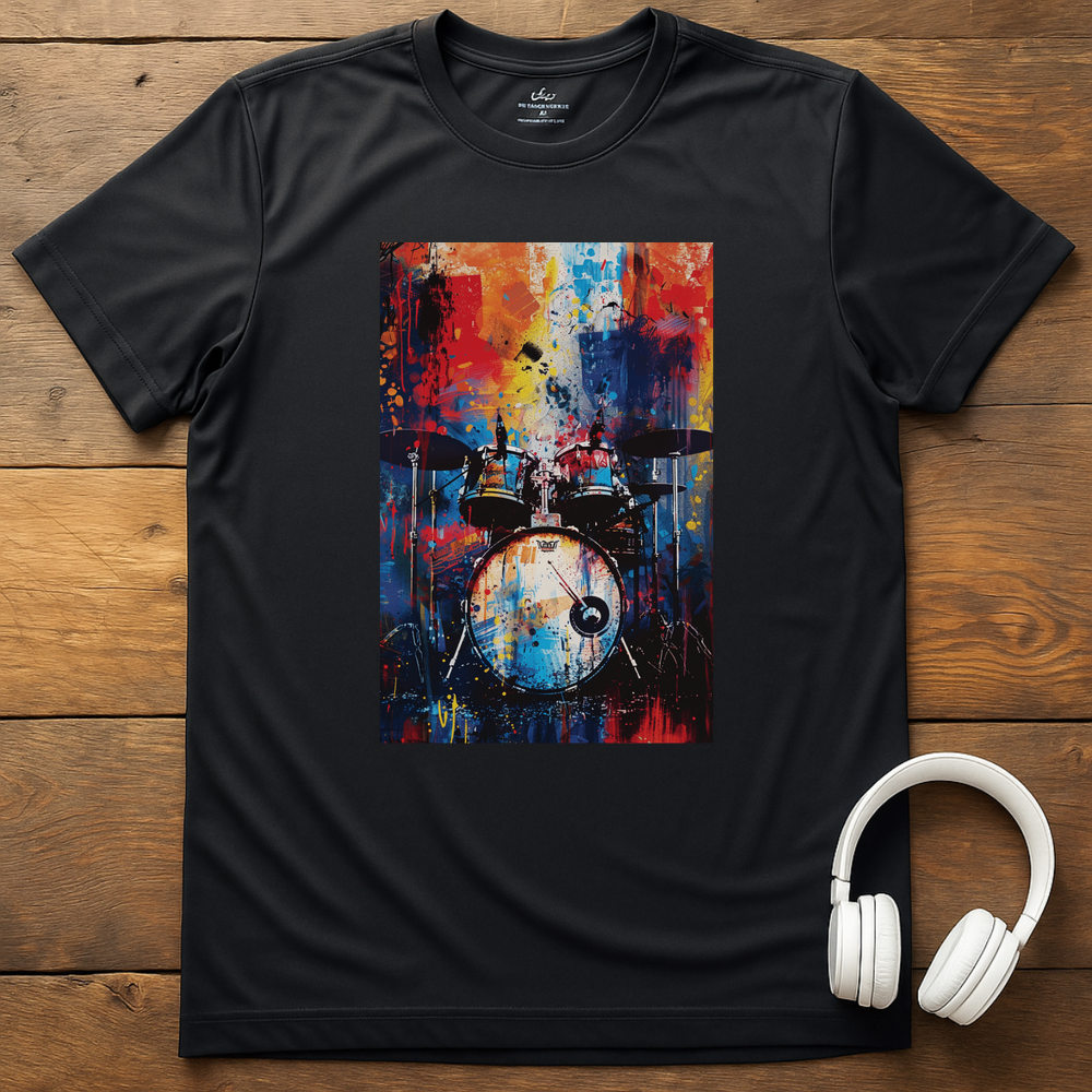 Vibrant Drums T-Shirt - Black