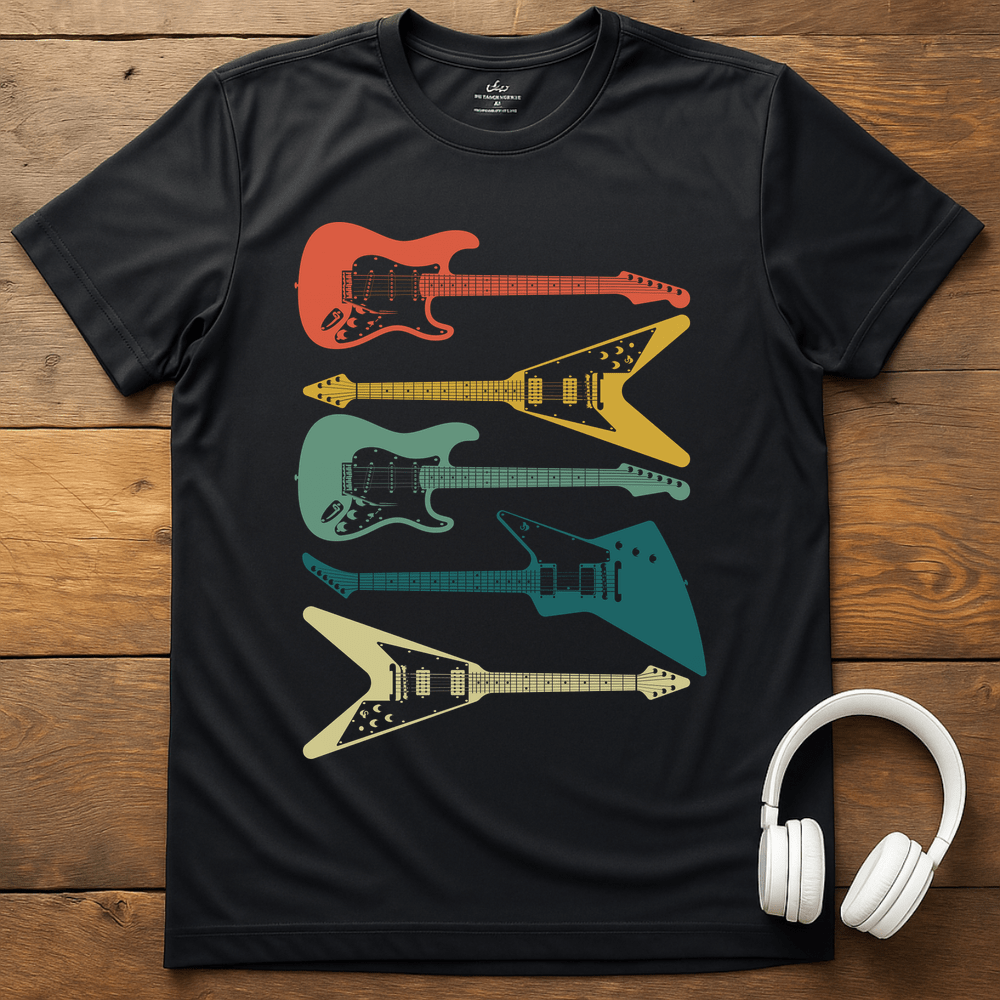 5 Electric Guitars T-Shirt - Black