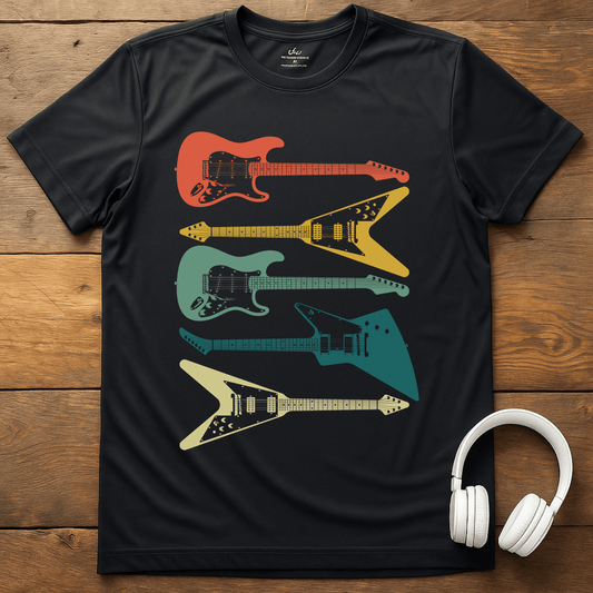 5 Electric Guitars T-Shirt - Black