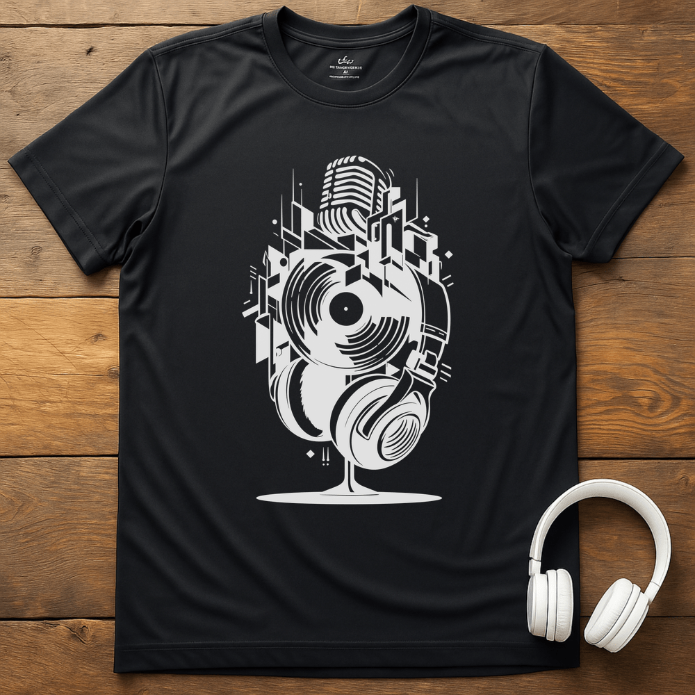 Music Stack T-Shirt - Black