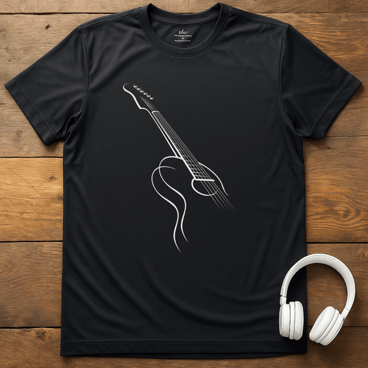 Guitar Outline T-Shirt - Black