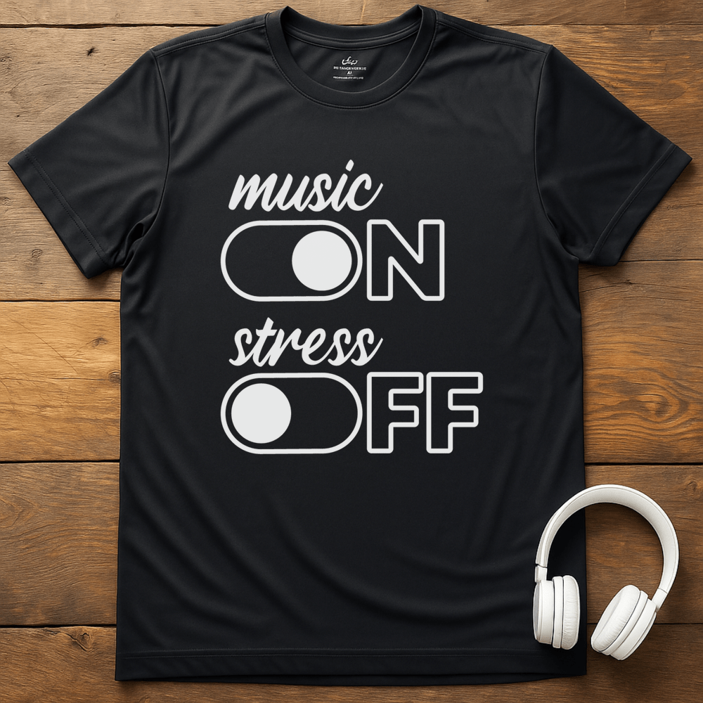 Music On T-Shirt - Black