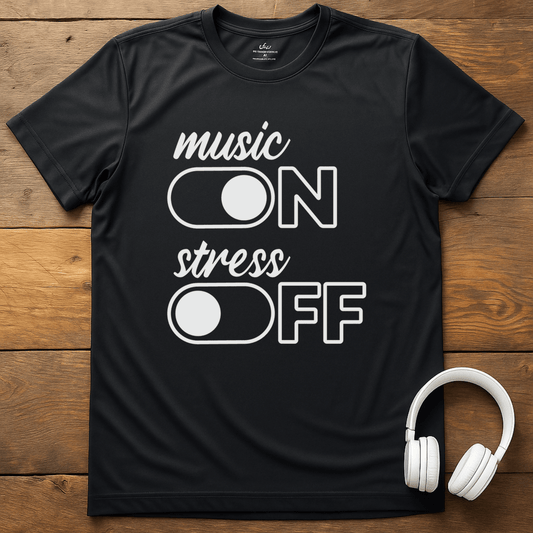 Music On T-Shirt - Black