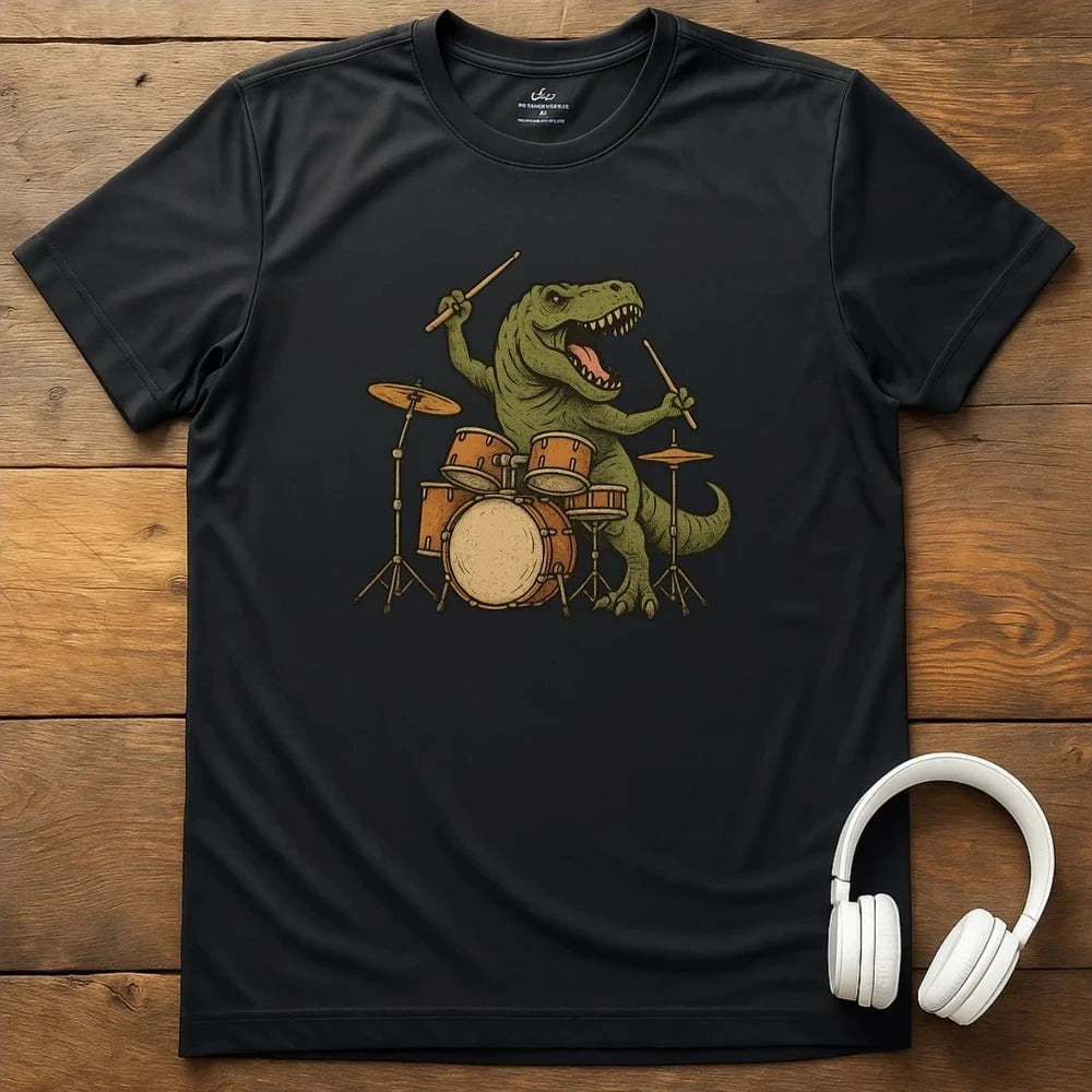 Dino Drums T-Shirt - Black