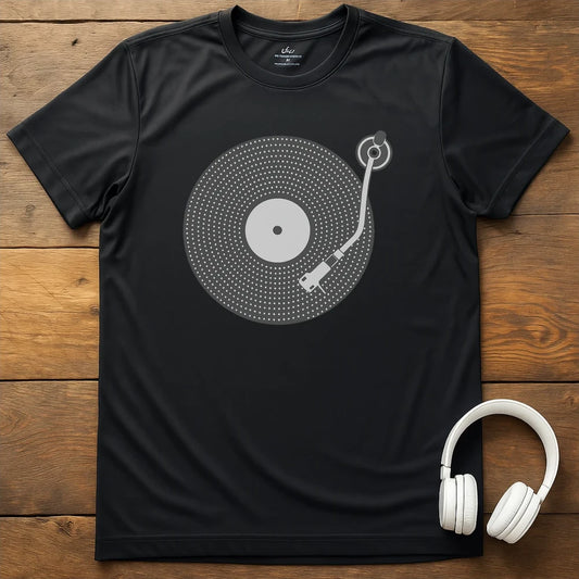 Vinyl Style T-Shirt - Black