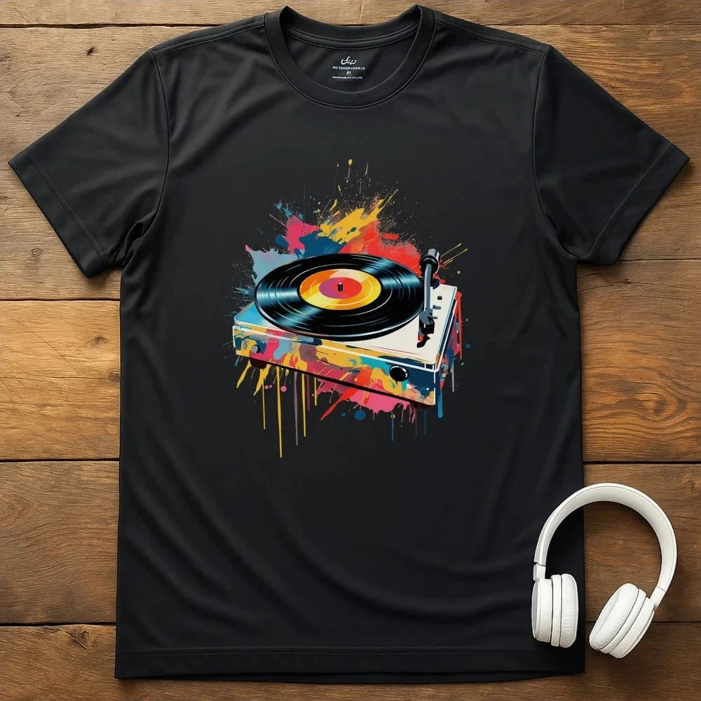 Splatter Turntable T-Shirt - Black