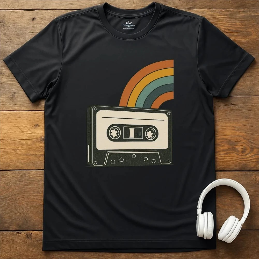 Color Cassette T-Shirt - Black