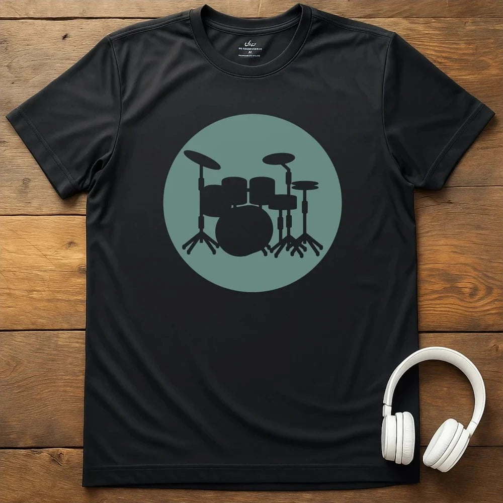 Drum Silhouette T-Shirt - Black